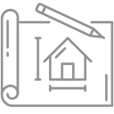 Haus auf Bauplan mit Stift als Symbol für Baurecht Bremen
