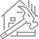 Stilisiertes Haus und Hammer, Symbol für Baurecht Bremen